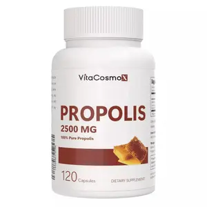 VitaCosmoX Bee Propolis 2500 mg - 120 Vegan Capsules | Natural Bee-Derived Resin Supplement for Adults | Daily Wellness