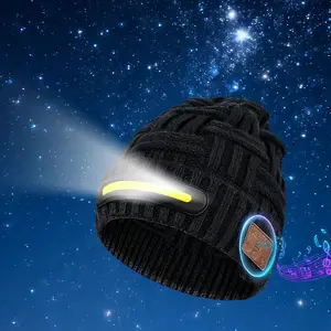 EOWULFROST LED Beanie Hat with Wireless Headphones, USB Rechargeable, Perfect Christmas Gift for Outdoor Fun, Listen to Music & Light Up Your Night!
