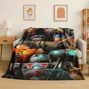 R-Robloxs Game Gamer Flannel Blanket, Soft Warm Throw Blanket for Living Room, Bed, Camping Trips, Relaxing Leisure Time, Cozy Cover