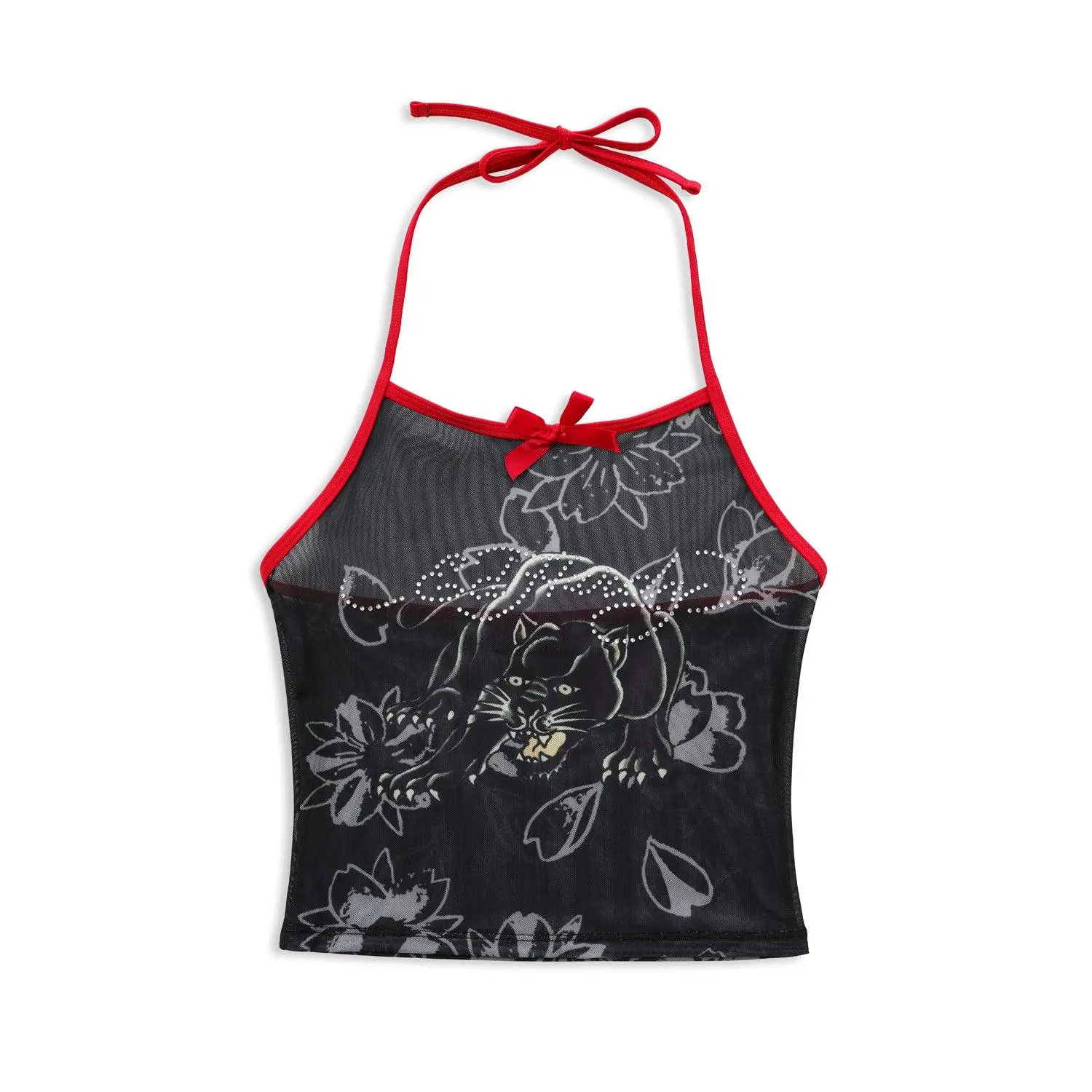 Ed Hardy Women's Mesh Tank Top Beach Cover Up, Y2K Sheer Swimwear Outfits