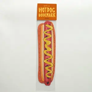 Hot Dog Bookmark Fun Design for Dog Lovers Ideal for Saving Your Place in Books 1.8" x 6.8" Double-Sided Sturdy Cover Paper Made in USA