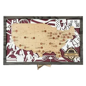 Basketball Arena Map Stadium Tracker, Basketball Trip Tracker, Basketball Travel Map, Basketball Arena Bucket List Map, Personalized Gift LG
