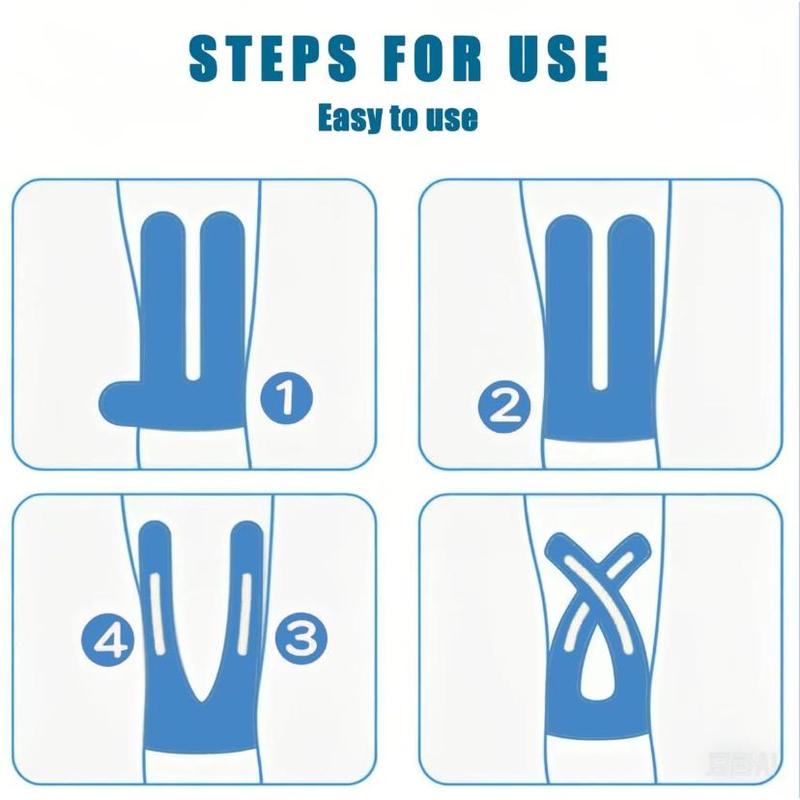 Precut Kinesiology Tape for Knees, 12 Pcs - Knee Support & Stability, Knee Pain Relief Athletic Tape - Waterproof & Elastic, Breathable Hypoallergenic Latex-Free Tape, Black