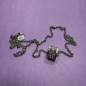 Heavyweight Ring Necklace Vintage 50cm Unisex Stainless Steel Chain Jewelry with Unique Floral Design for Men and Women Retro Elegance