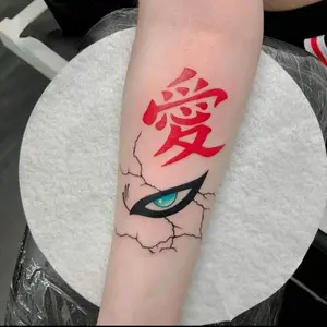 Anime Gaara Big Size Temporary Tattoos Waterproof Art Body Arm Cosplay Cartoon Fake Tatto Sticker