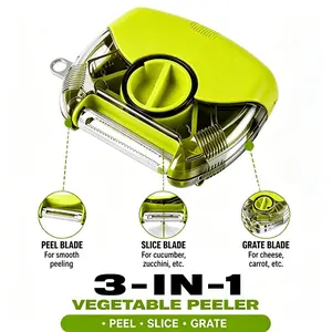 Kitchen Multi-function Stainless Steel Fruit Peeler Knife,Multifunctional Vegetable Peeler,Vegetable Peele,Multifunctional Peele 3-in-1 blade,for Peeling(Green)
