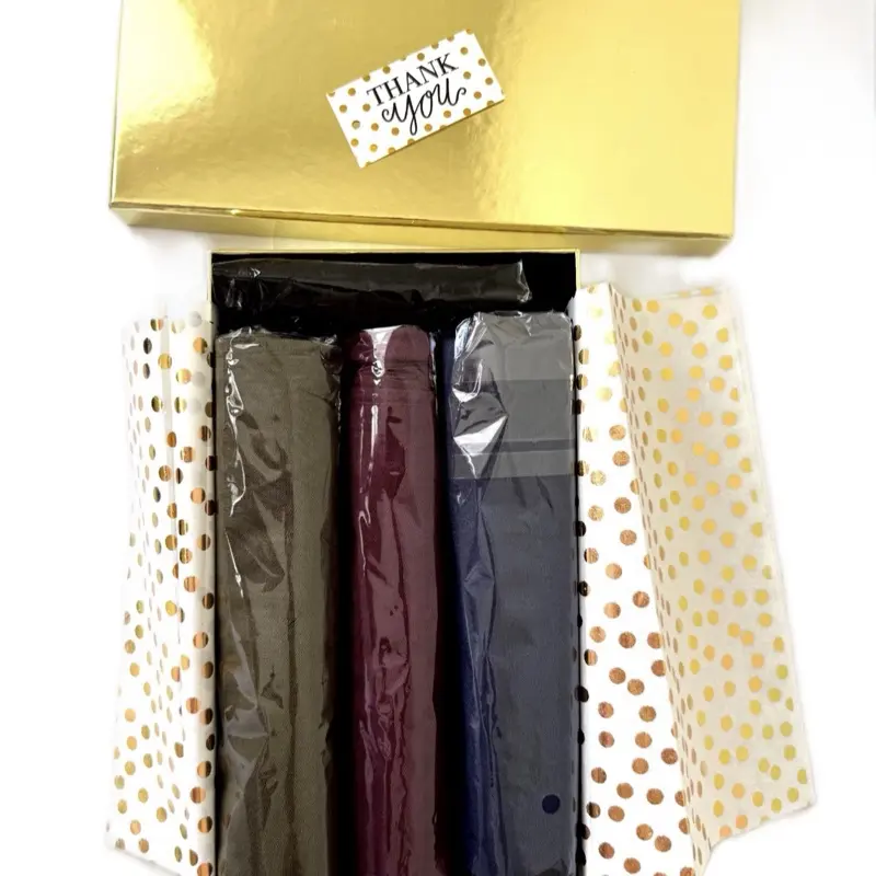 Hijab Gift Box for Women 3 Premium Modal Hijabs with Black Undercap Wine Navy Olive  Gift Ready Luxury Golden Box Muslim Eid   Ramadan gift