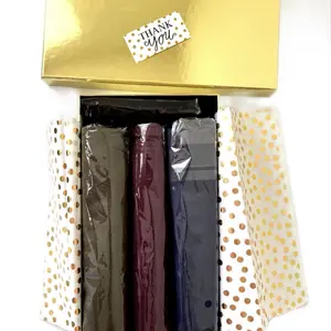 Hijab Gift Box for Women 3 Premium Modal Hijabs with Black Undercap Wine Navy Olive  Gift Ready Luxury Golden Box Muslim Eid   Ramadan gift