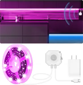 Motion Sensor Lights Indoor Under Bed RGB LED Light Strip With APP Control - Night Lights for Bedroom, Kitchen, Closet and Stairs - 9.84ft