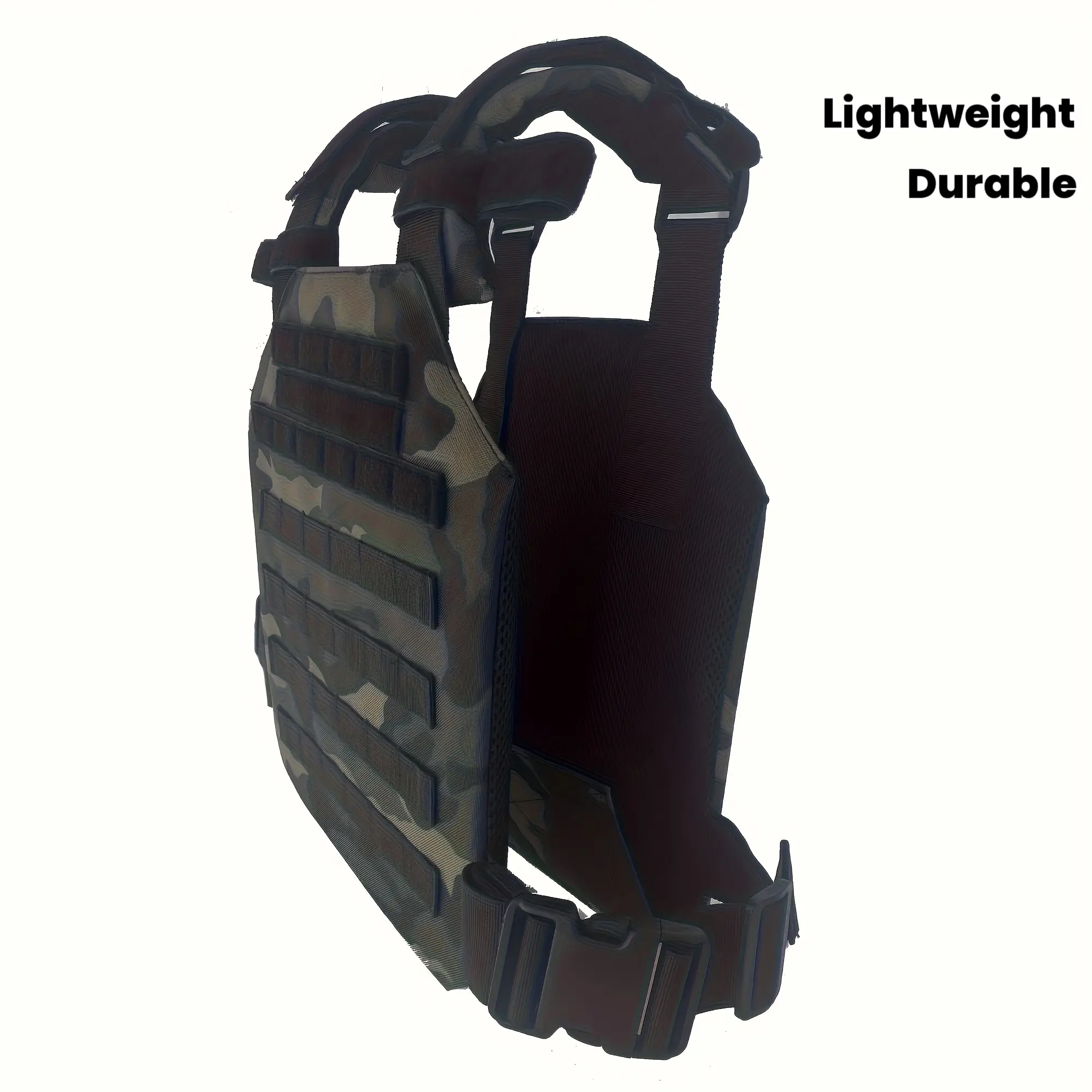 Lightweight Adjustable Vest, Training Outdoor Molle Vest with Patch, Outdoor Sports, Tactical Lightweight Vest, Fashion Vest Bag for Daily Used Camo