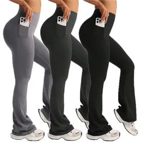 Yoga Pants for Women High-Waisted Wide-Leg Flare with Phone Pocket Breathable Quick-Dry 4-Way Stretch Workleisure Outfits Gym Multi-Pack Athleisure Style