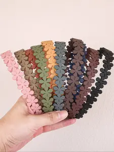 10 Pcs Colorful Matte Flower Plastic Hairbands, Vintage Non-Slip Design, Elegant and Simple Style, Perfect for Women Daily Wear