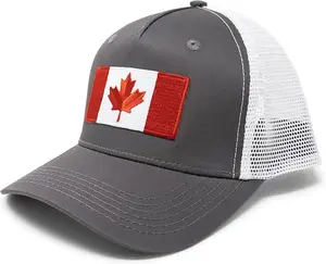 Canada Flag Trucker Hat – Adjustable Embroidered Snapback Cap for Men and Women by International Tie