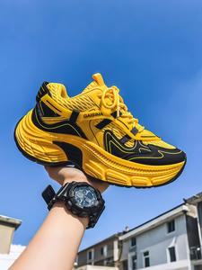 men's sporty patchwork running shoes, casual comfortable breathable sports shoes, trendy all-match sneakers for daily wear