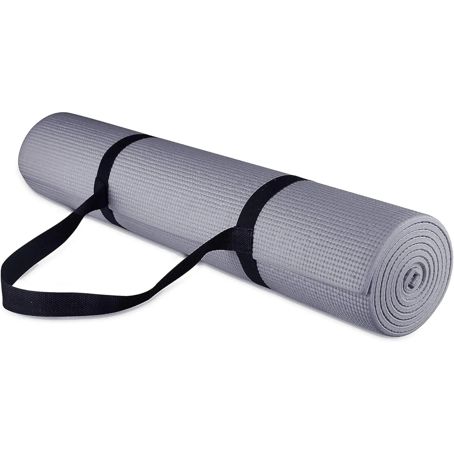 All-Purpose Exercise Mat, 1/4 Inch Thick High Density Foam with a Slip Resistant and Tear Resistant Surface, Lightweight and Portable with Carrying Strap for Yoga & Pilates, Multi-Colors, Exercise Mats, Unisex, Anti Slip, Exercise & Fitness