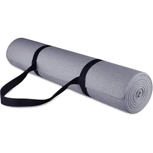 All Purpose 1/4-Inch High Density Anti-Tear Exercise Yoga Mat with Carrying Strap, Multiple Colors