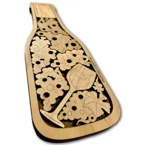 Bottle of Fine Wine Maple Wood | Brain Teaser and Decor for Wine Drinkers