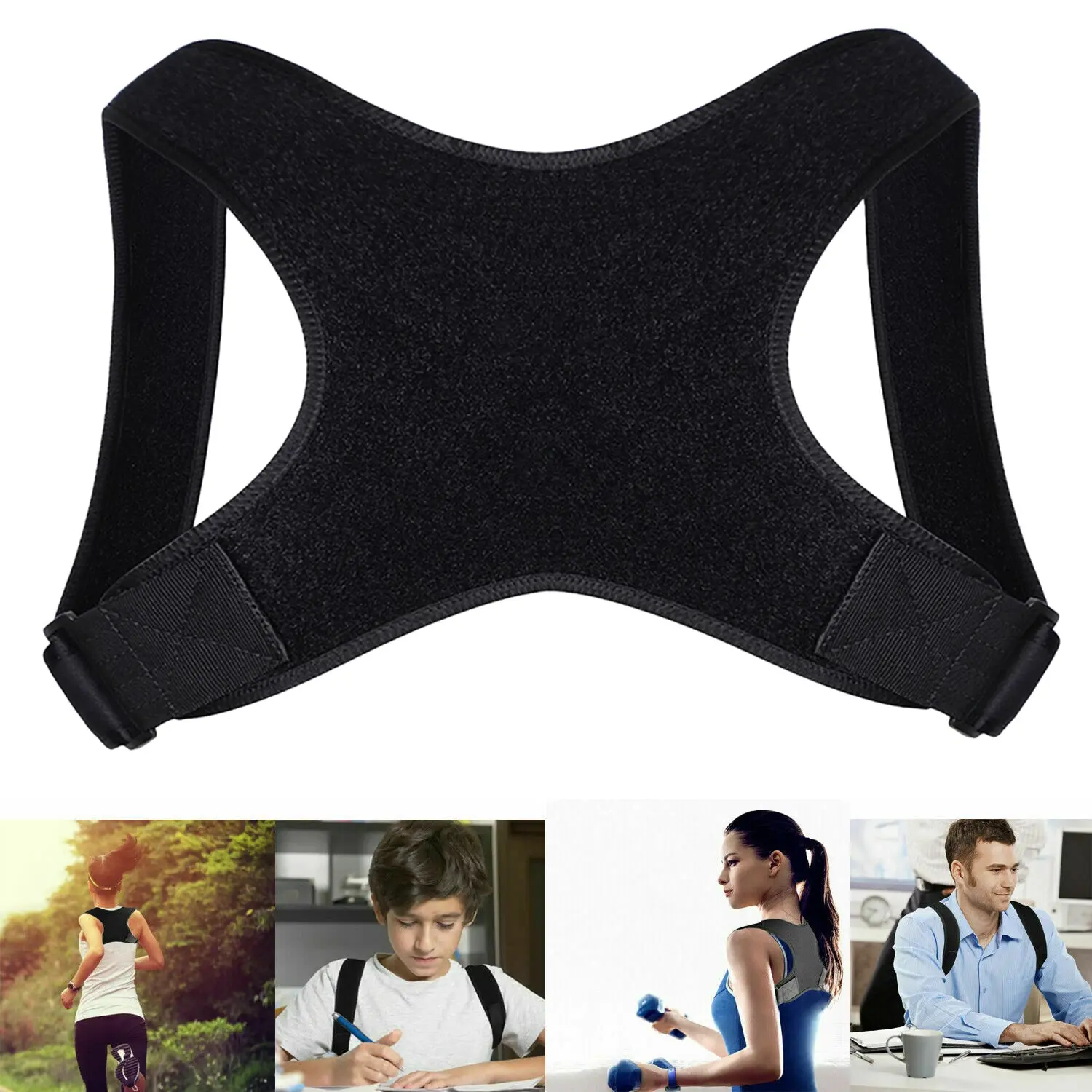 Back Posture Corrector for Men and Women, Adjustable Shoulder Straightener Support Brace, Upper Back Posture Support Belt, Lightweight Wearable Posture Corrector for Daily Use, Work, Home and Office