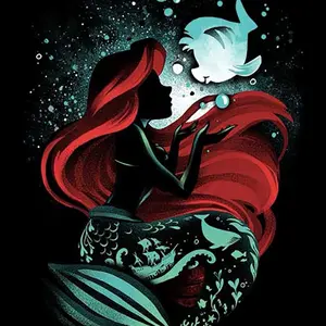 Little mermaid themed Portable Reusable Drinkware Bottle with Stainless steel Straw