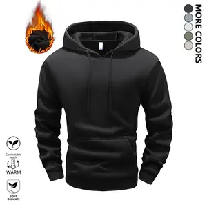 Autumn and Winter Warm Hoodie, Men's Pullover with Kangaroo Pocket, Fleece Lined Thickened Soft Warm Casual Outdoor Sports Jacket Gift, Men's Hooded Sweatshirt, Men's Sweater, Men's Hooded Sweatshirt, Men's Loose Hooded Sweatshirt, Men's Hoodie, Men's Ath