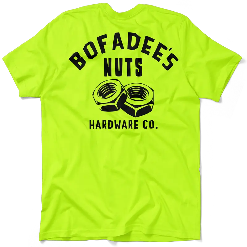 Bofadee's - Hi Visibility Safety Yellow Work T-Shirt Jersey Menswear For Blue Collar Workers | Funny, Sarcastic | Graphic Tees Apparel