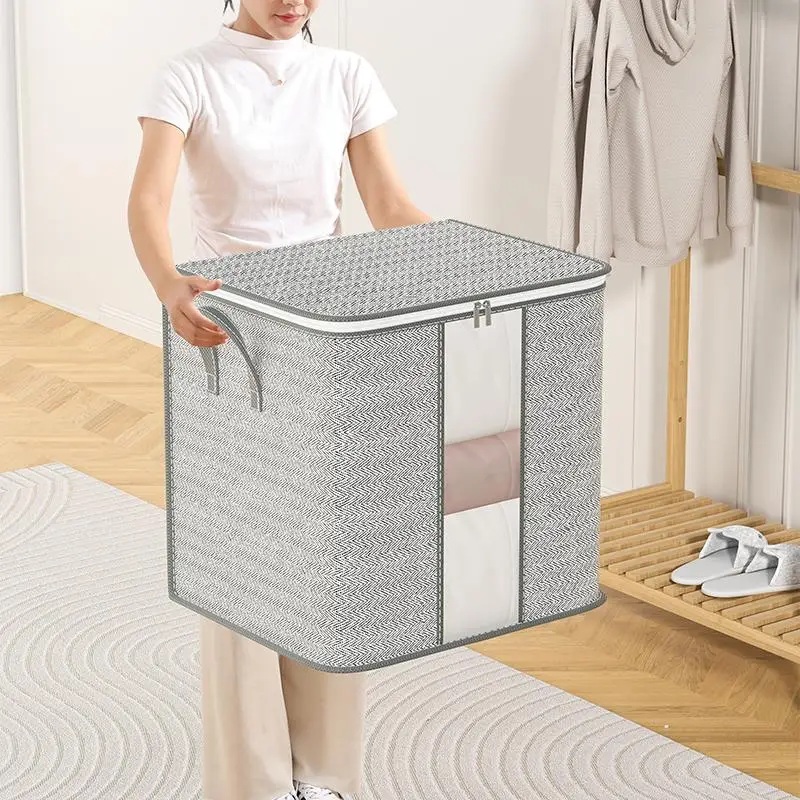 Foldable Clothes Storage Bag, 1 Count Large Capacity Clothes Storage Organizer for Summer Travel, Household Wardrobe Clothes Storage Bag, Candy Bedroo