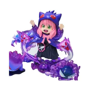 Spy x Family Anya Forger Cosplay Gengar Figure - Cute Anime Statue with Purple Ghost Style Collectible