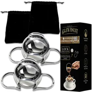 G & J's Finest XXL 2.2" Espresso Coffee Ball - Stainless Steel Flavor Enhancer with Enhanced Flavor Infusion & Faster Cooling for Refined Taste Experience