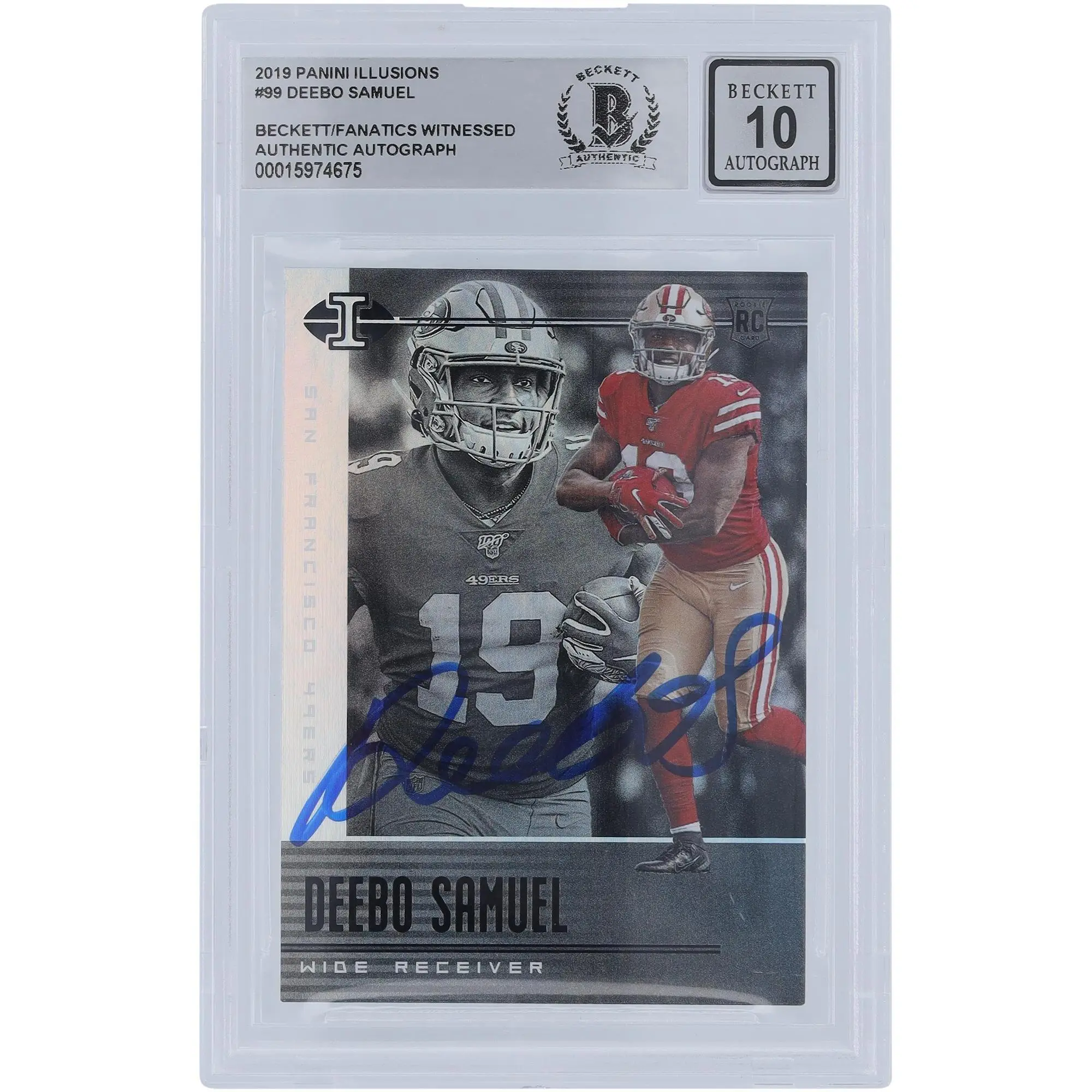 Deebo Samuel San Francisco 49ers Autographed 2019 Panini Illusions #99 Beckett Fanatics Witnessed Authenticated 10 Rookie Card - Fanatics Authentic Certified