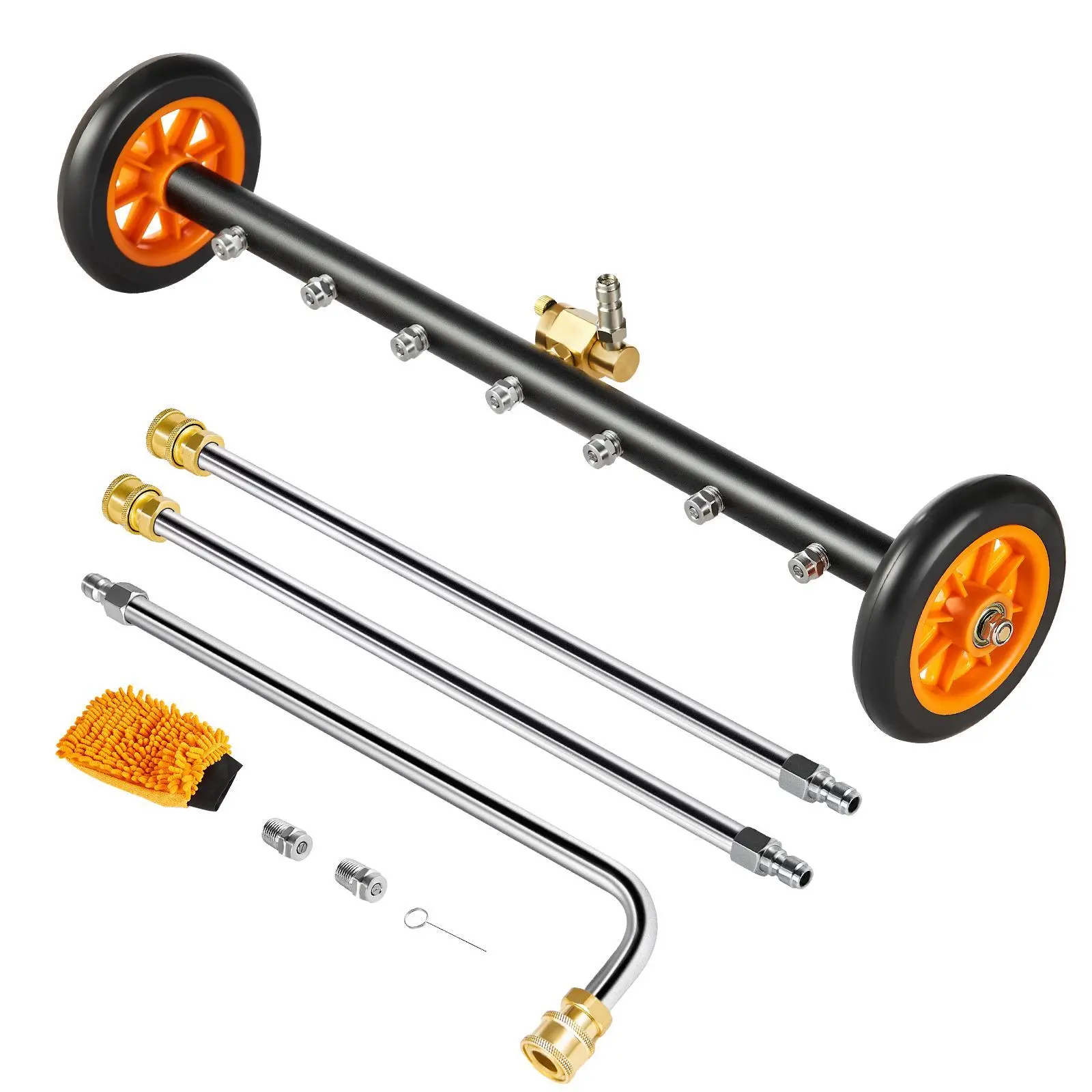 【Summerfinds】VEVOR 24" Pressure Washer Undercarriage Cleaner with 2 Wheels 2 Extended Wands
