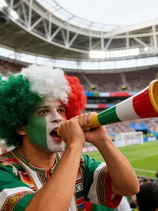 1pc Fan Explosion Hair Wig Cheerleading Wig, Football Match Copa America Party Cosplay Prop, Event Accessory