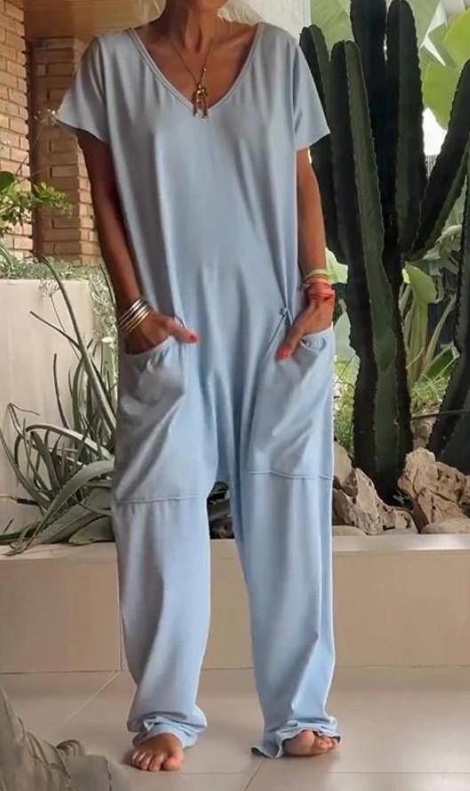 2026 Oversized Women's Harem Jumpsuit, Bohemian Style One-Piece Romper, Casual Fashion With Side Pockets, Spring & Summer Wear.