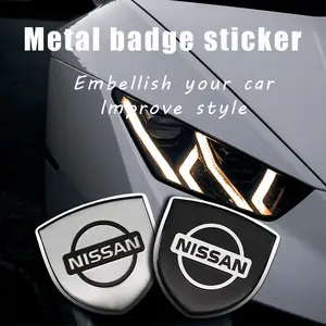 3D Metal Shield Emblem Car Sticker, Body Decal for Nissan Qashqai Juke X-Trail Patrol Note Juke Leaf Altima Almera Maxima Micra Murano Rogue Pulsar Sentra Teana Tiida March Navara Nismo Sylphy, Accessories for Patrol Note Leaf Altima
