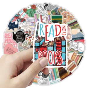 52-Piece Reading-Themed Stickers - Decorative Decals for Notebooks, Journals, Books, Phone Cases & Laptops