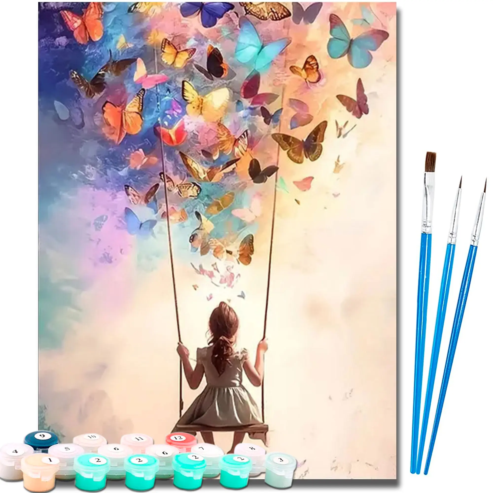 Paint by Numbers Kit for Adults - Easy DIY Art Supplies, 16x20 in Canvas, Full-Color Postcard Guide, Fade-Resistant Paints, Family Bonding Activity, Ideal for Home Decor & Housewarming Gifts, Color By Number, 16X20 Inch