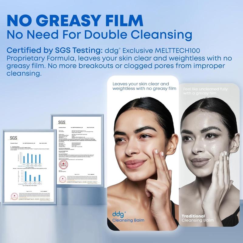 ddg Makeup Remover Cleansing Balm - Hypoallergenic & Gentle Facial Cleanser | All Natural Plant Oils | Nourish & Hydrate | Removes Heavy Makeup | Non-Comedogenic | For Sensitive & All Skin Types