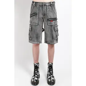 Tripp NYC Punk Clash Shorts [Black Denim/Fog Wash]