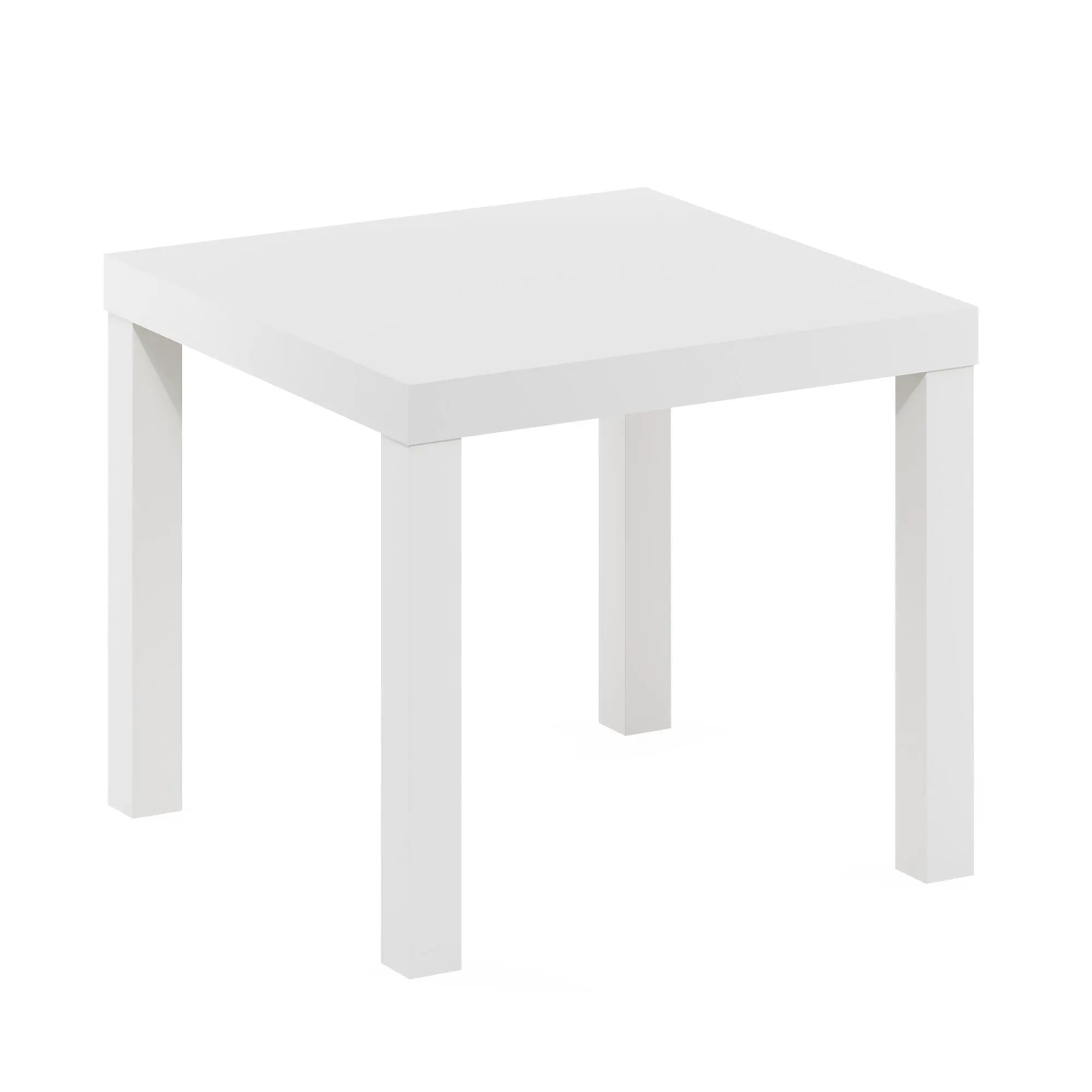 Classic White Square Minimal Coffee Dual-Use Easy End Table - 1.8-in Thick Tabletop, Tool-Free Assembly, Ideal for Bedrooms & Small Spaces, Minimal End Tables, Coffee End Tables