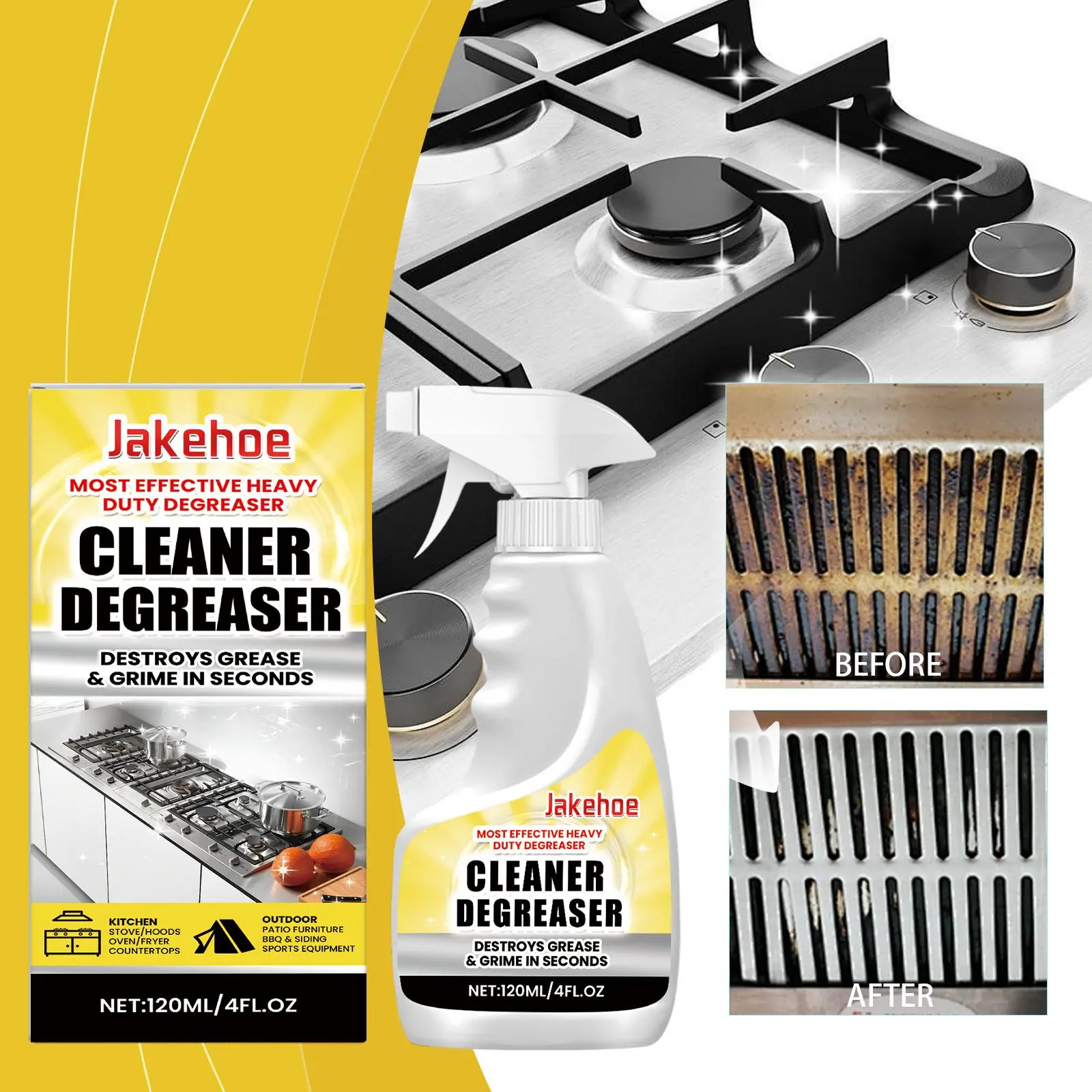 Jakehoe Oil Cleaning Detergent Oil Cleaning Detergent Household And Outdoor Multi-Functional Decontamination Gentle Cleaning