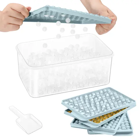 WIBIMEN Durable Polypropylene Reusable Ice Cube Trays Set - Set of 4 (104 Cubes Total, 3.98"l x 6.38"w x 10.04"h) for Easy Rotation, Kitchen Utensil for Cold Drinks, Whiskey