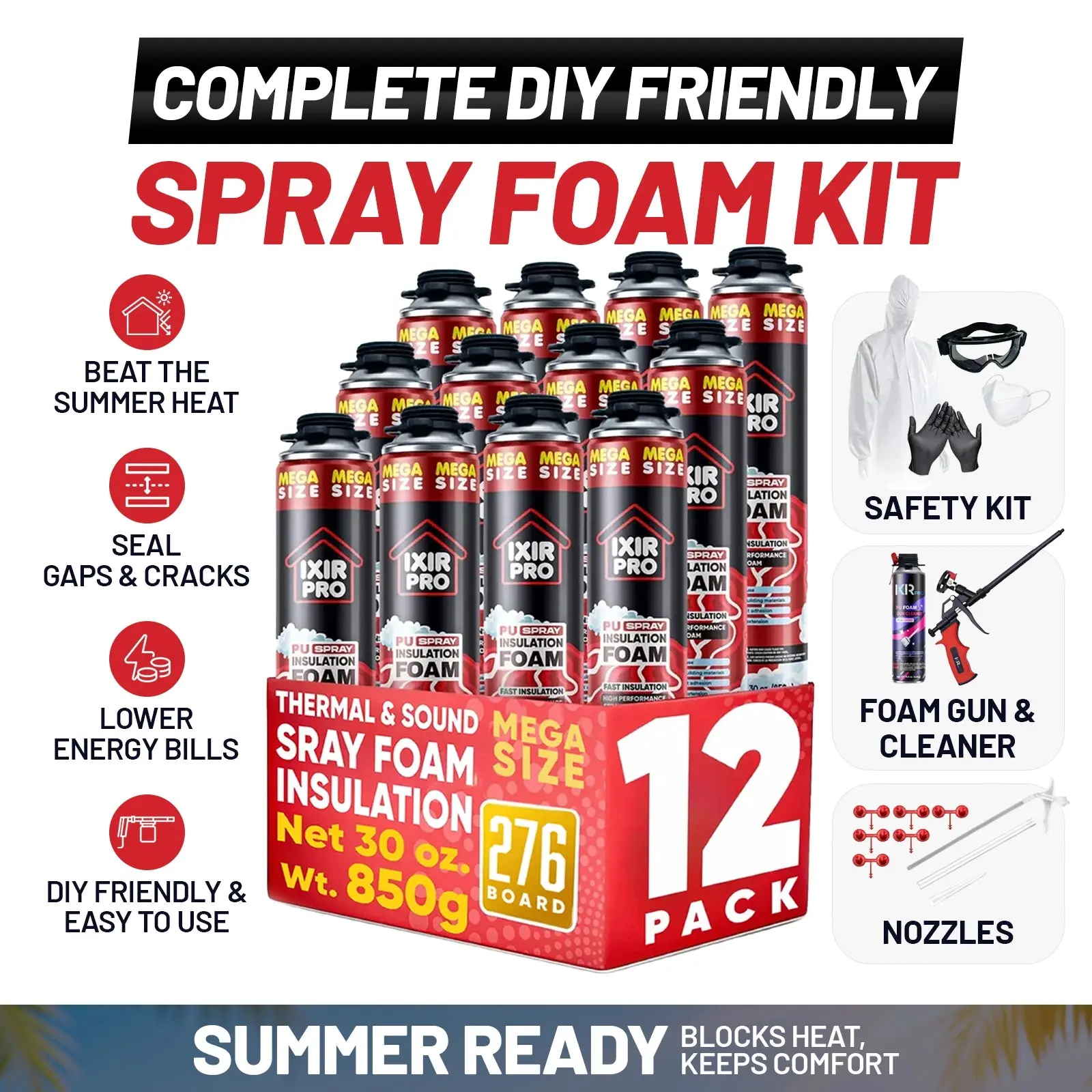 Complete DIY Insulation Spray Foam Kit | 12 Pack