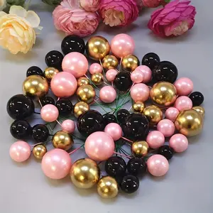 15pcs Cake Decoration Inserts, Perfect for Birthday, Wedding, Engagement, Anniversary, Pearl, No Power Required