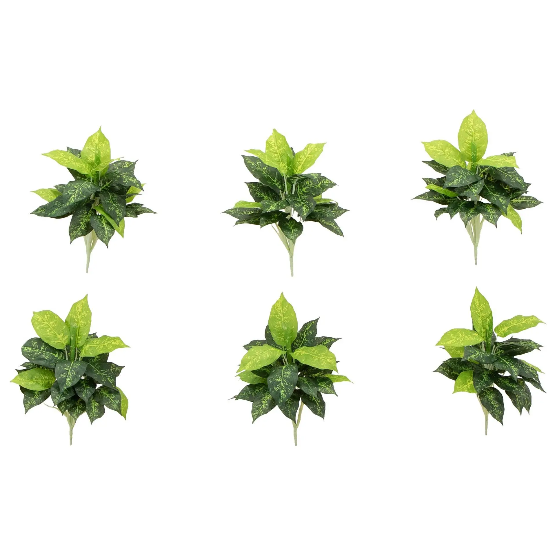 Nearly Natural 19" Artificial Dieffenbachia Plant - Set of 6