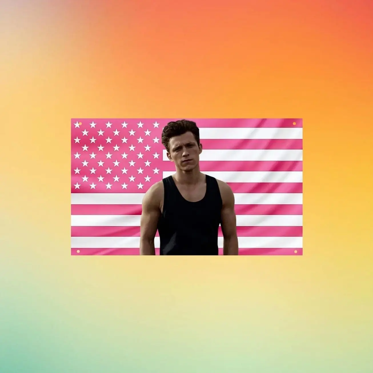 Tom Holland Wall Tapestry, Pink American Flag Banner, Spider Hero Movie Decor, Superhero Wall Hanging, Marvel Fan Gift