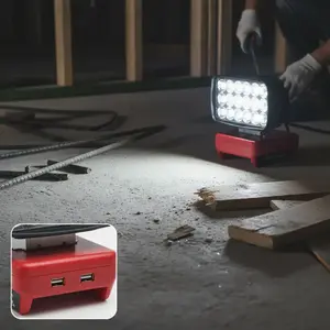 Flood Work Light, LED Work Light Compatible with for Milwaukee 18V Lithium Battery, Cordless LED Job Site Light
