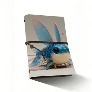 A6 Composition Notebooks, Premium Quality, 160 Pages Thick Paper, Cute Pet Design, Blue Body, Wings, Big Eyes, Ideal for Notes
