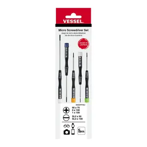 VESSEL (99005PFPBU) Micro Screwdrivers Set (5pc.)