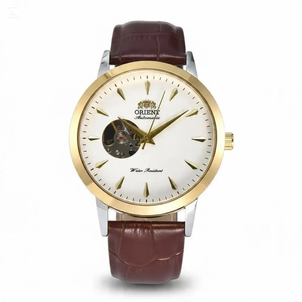 Men's Minimalist Auto-Wind Semi-Skeleton Mechanical Watch, Hollow Face Dial, Mock Crocodile Leather Strap, Water-Resistant Business Wear Wrist Timepiece, Thoughtful Gentlemen's Gift