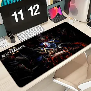 Warhammer 40,000 Space Marine 2 Mouse Pad Design XXL 1000×500mm 900×400mm Gaming Mouse Pad - Extended, Thick, Non-Slip Rubber Base Desk Mat with Precision Stitched Edges - Washable Desk Pad, Desktop Accessory