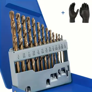 13pcs Cobalt Drill Bit Set, M35 High-Speed Steel, Round Handle - Ideal for Stainless Steel, Cast Iron, Wood & Plastic - Durable & Precision Marked with Size Guide, Cobalt Drill Bit Set